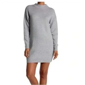 Dalia Light Gray Long Sleeve Sweater Dress